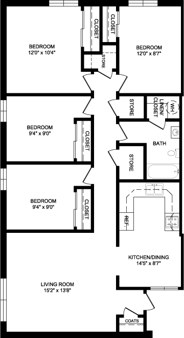 Haynes Garden Apartments Four Bedroom
